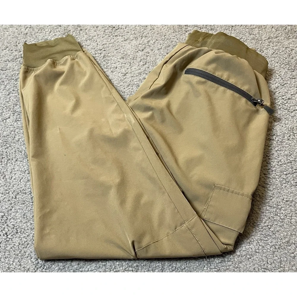 LJBJN Jogger Pants Women's M Taupe Beige Cargo Pockets Lightweight Athleisure - Picture 3 of 10